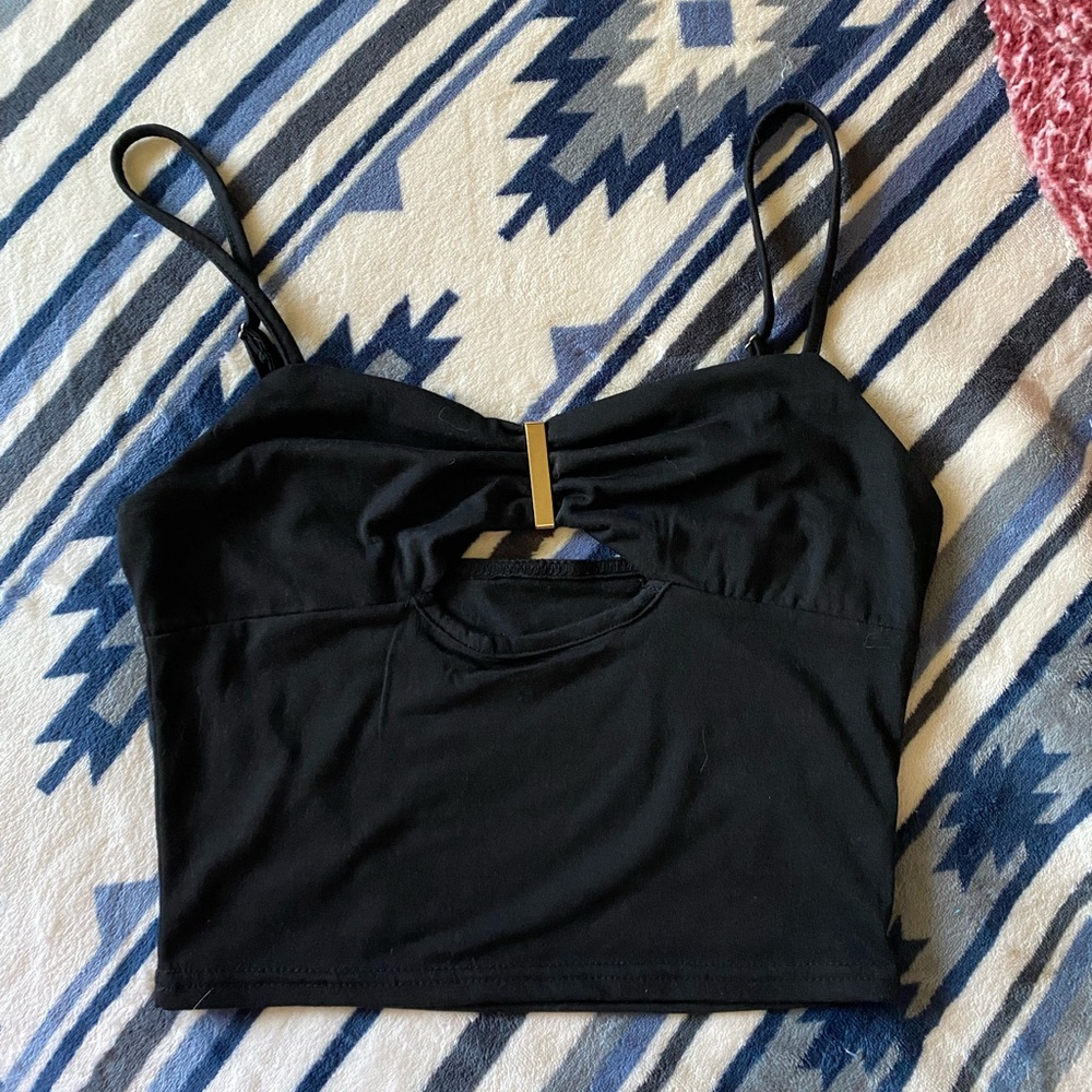 Women's Solid Color Hollow-Out Ruched Fitted Camisole Top